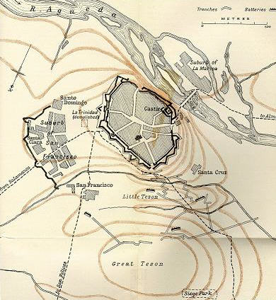Plano del asedio francés de 1810